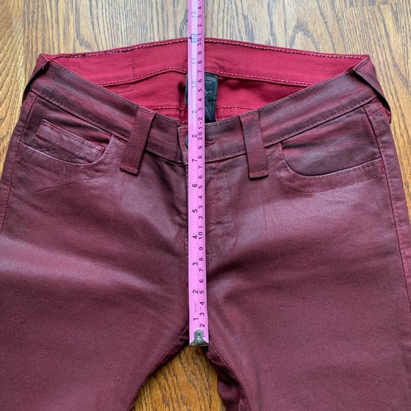 True Religion Skinny Coated Jeans, Dark Red, Size 27 - Picture 10 of 11